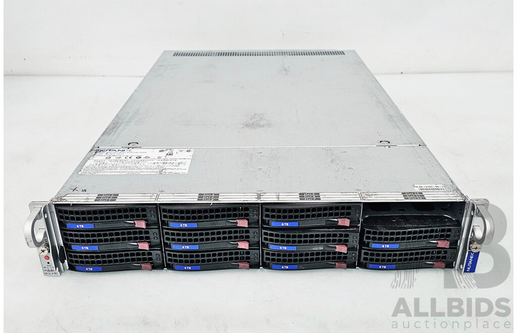 Nutanix (NXS2U1NL12G500) Dual Intel Xeon (E5-2695 V4) 2.1GHz-3.3GHz 18-Core CPU 2RU Server W/ 256GB DDR4