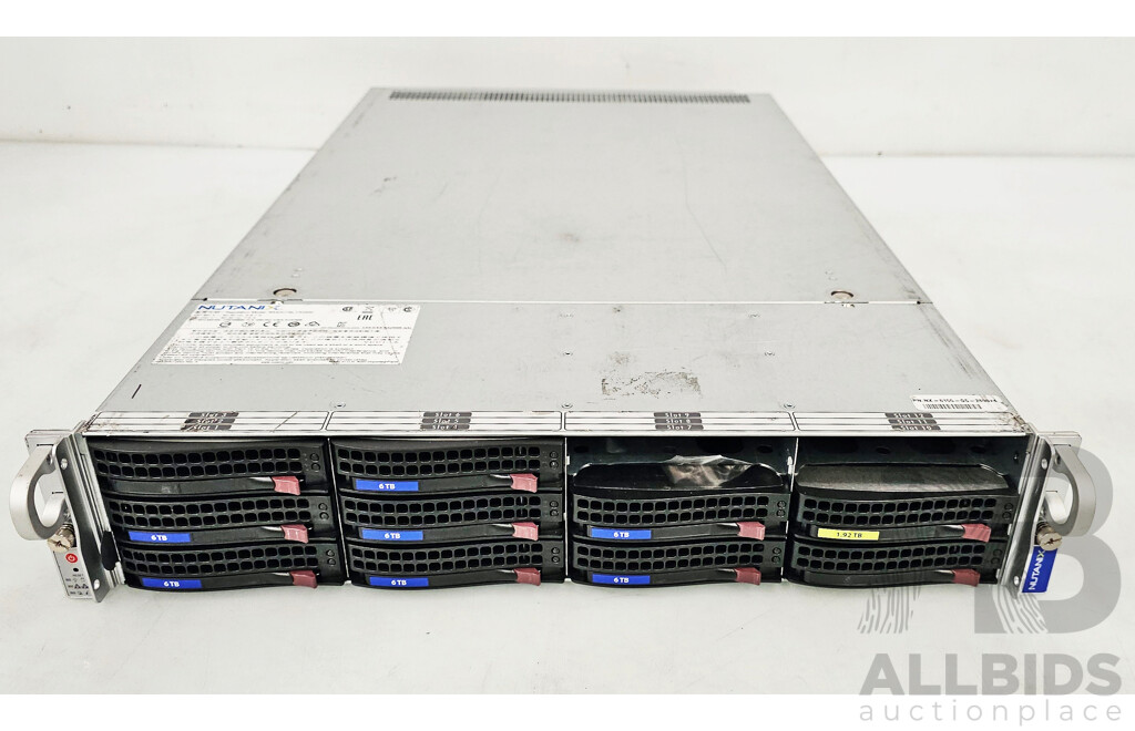 Nutanix (NXS2U1NL12G500) Dual Xeon (E5-2695 V4) 2.10GHz-3.30GHz 18-Core CPU 2RU Server W/ 256GB DDR4