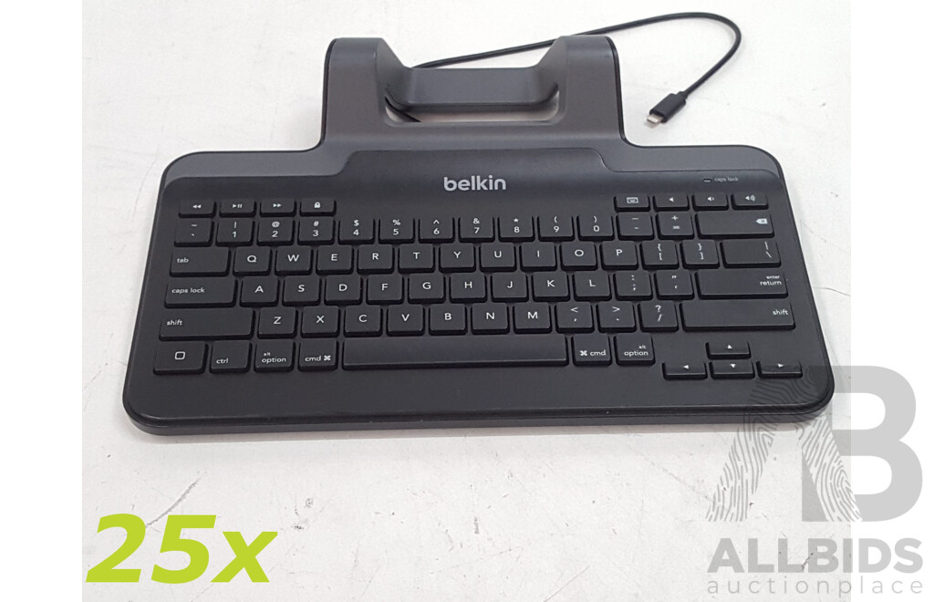 Belkin (B2B130) Wired Keyboard with Stand for iPad - Lot of Approximately 25