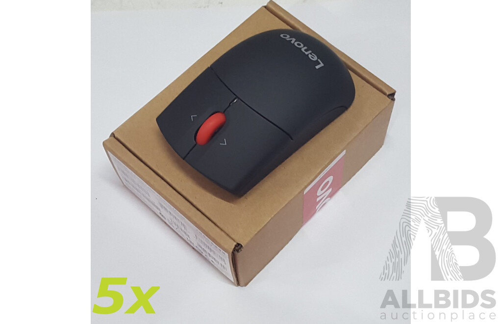 Lenovo (0A36188) Laser Wireless Mouse - Lot of Five *Brand New