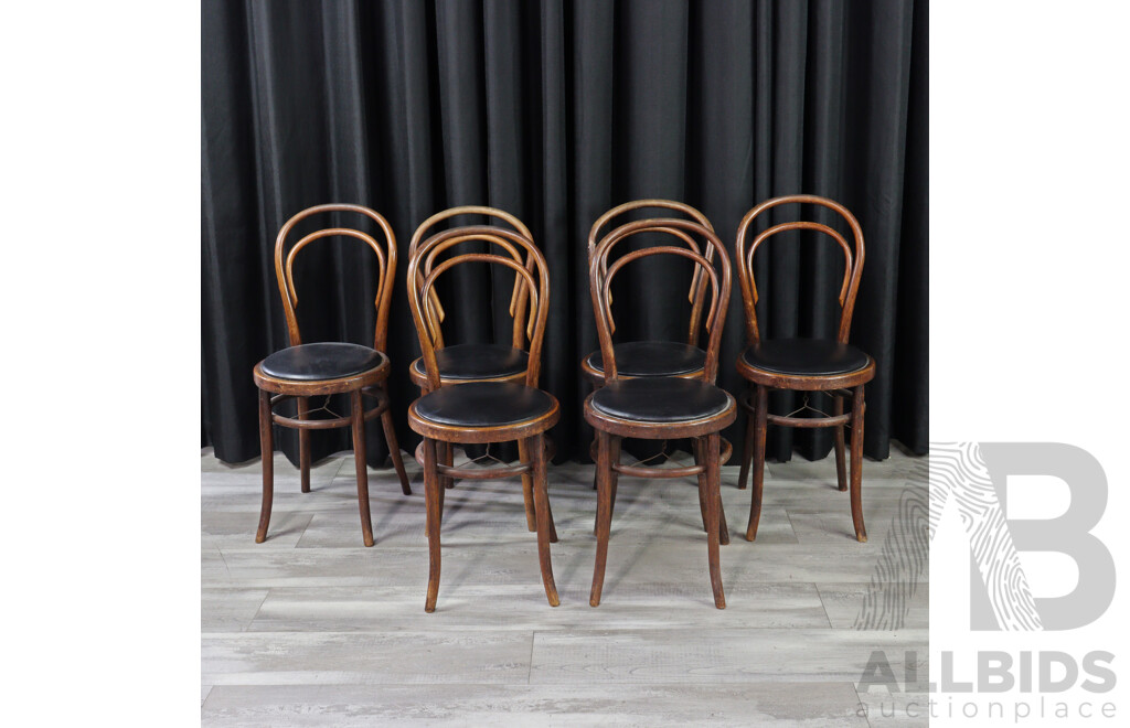 Set of Six Bentwood Cafe Chairs