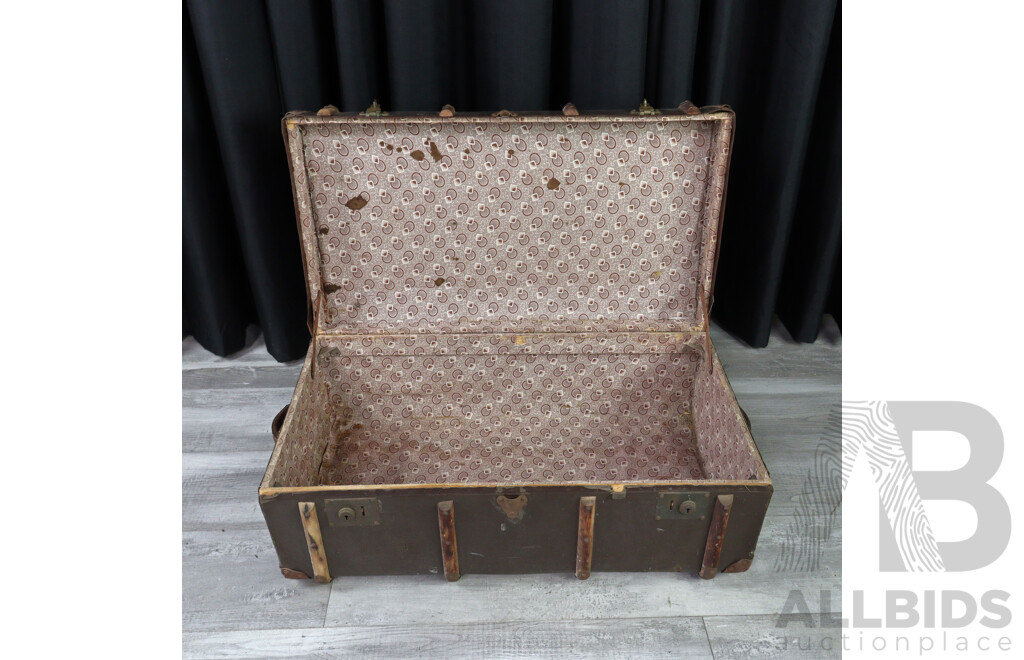 Vintage Timber Bound Shipping Trunk by Fordite