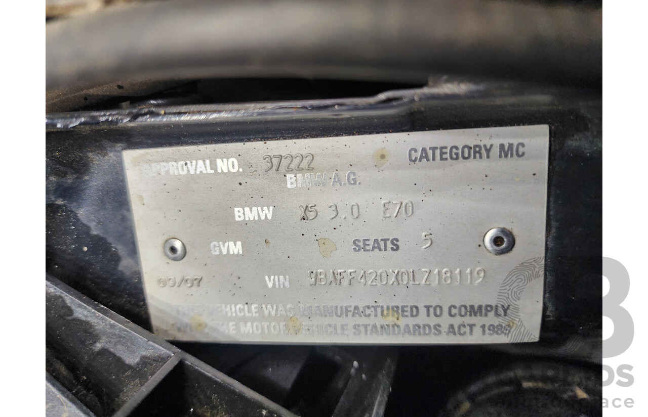 9/2007 Bmw X5 3.0d E70 4d Wagon White 3.0L