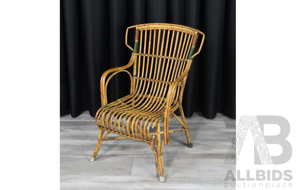 Vintage Tiger Cane Armchair