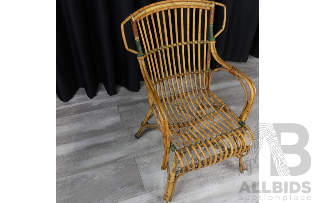 Vintage Tiger Cane Armchair