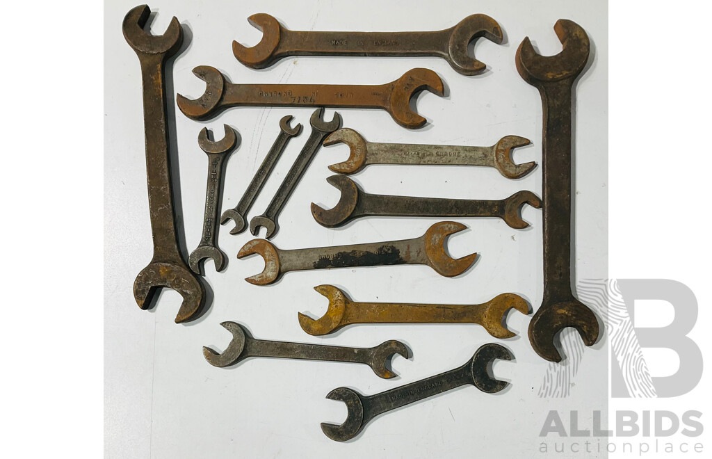 Collection of Vintage Spanners Including Some English Examples