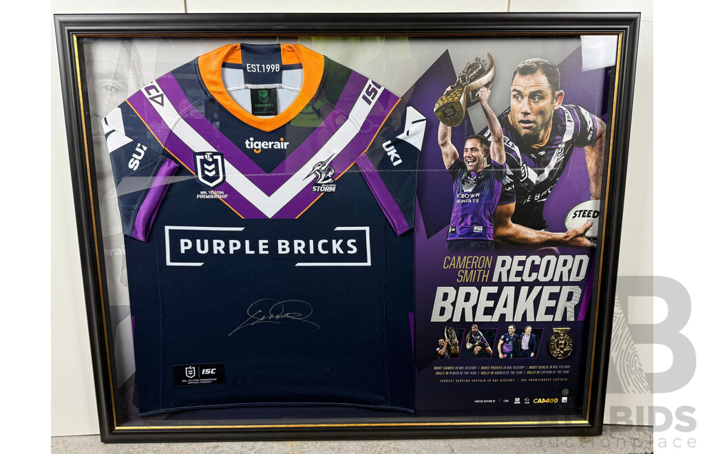 Cameron Smith "Record Breaker" Limited Edition Signed Framed Jersey Presentation