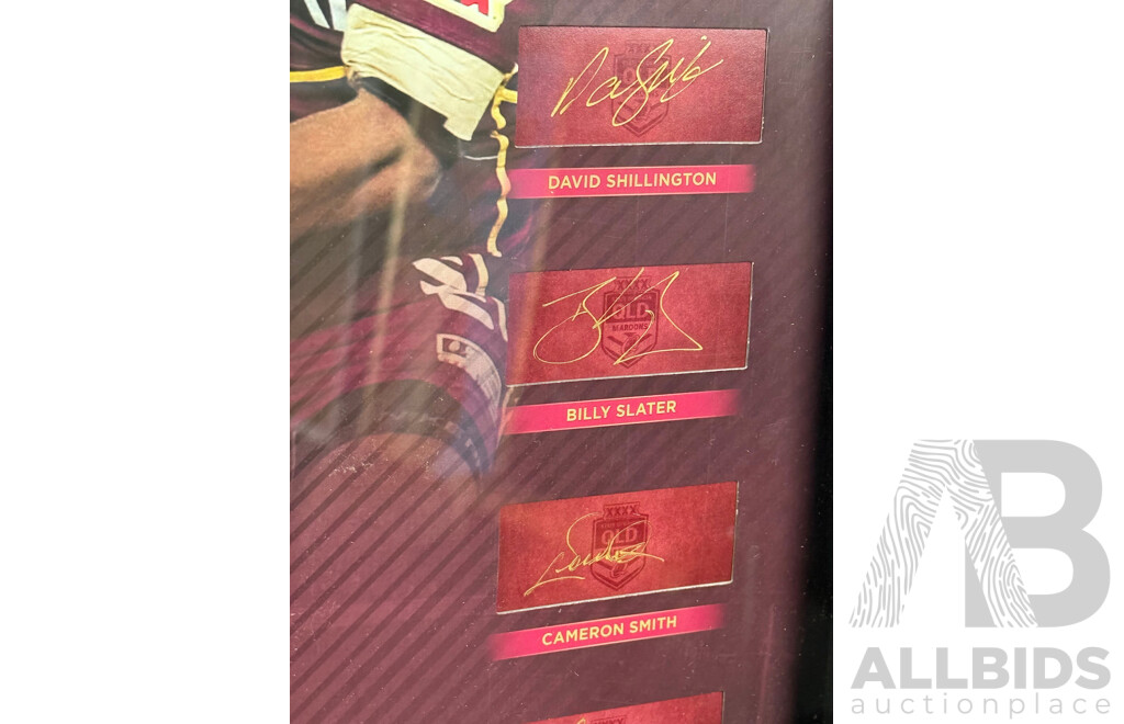 Queensland Maroons "Eight Straight" Limited Edition Signed Jersey Display