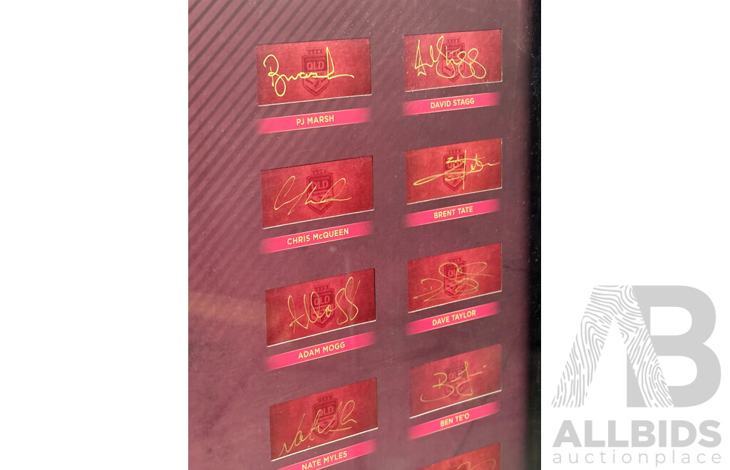 Queensland Maroons "Eight Straight" Limited Edition Signed Jersey Display