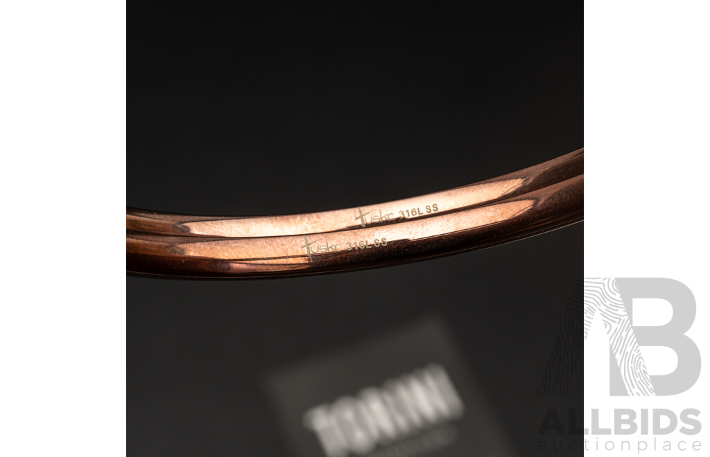 NEW - Torini (2) bronze Tone Stainless Steel Stacking Bangles, 66mm Diameter