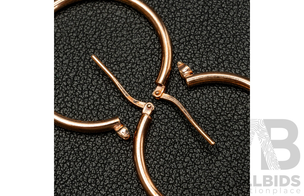 NEW - Torini Sterling Silver Rose Tone Hoop Earrings, Made in Italy, 30mm, 3.75 Grams