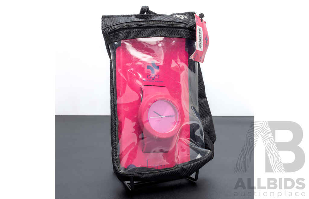 NEW - AIGHT 1am Analogue 42mm Watch with Silicon Wrist Band - Hot Pink