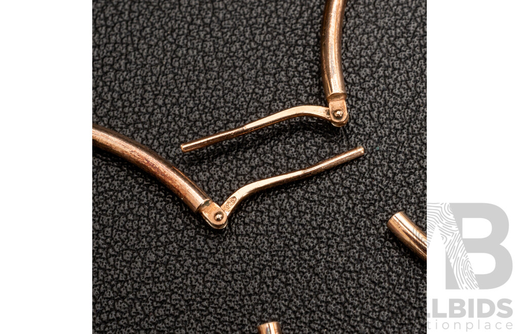 NEW - Torini Sterling Silver Rose Tone Hoop Earrings, Made in Italy, 50mm, 5.97 Grams