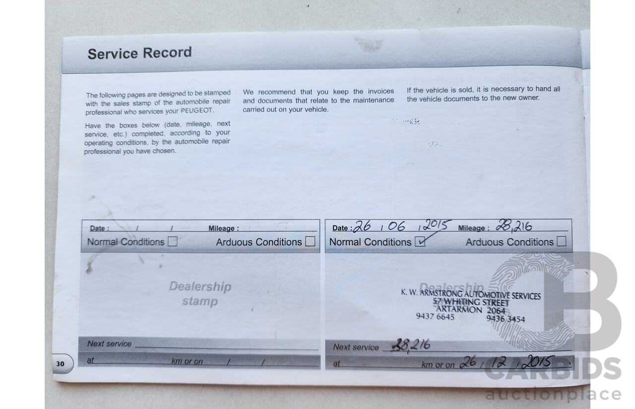 8/2013 Peugeot 508 Active 1.6T MY13 4d Sedan White 1.6L