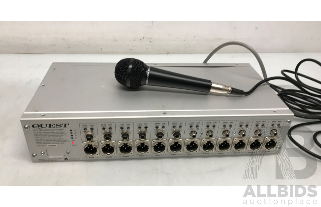 Quest (MD12) Media Distribution Amplifier with Microphone in Pelican 1520 Protector Case