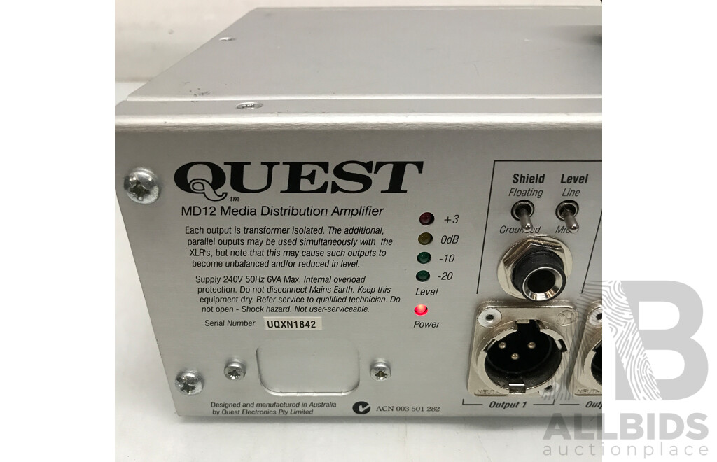 Quest (MD12) Media Distribution Amplifier with Microphone in Pelican 1520 Protector Case