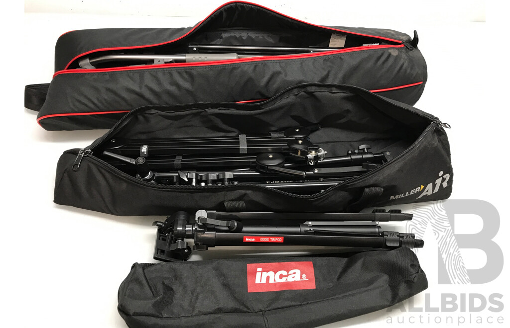 Libec, Rode, and Inca Tripods with Carry Bags