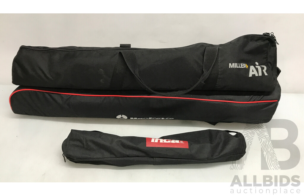 Libec, Rode, and Inca Tripods with Carry Bags