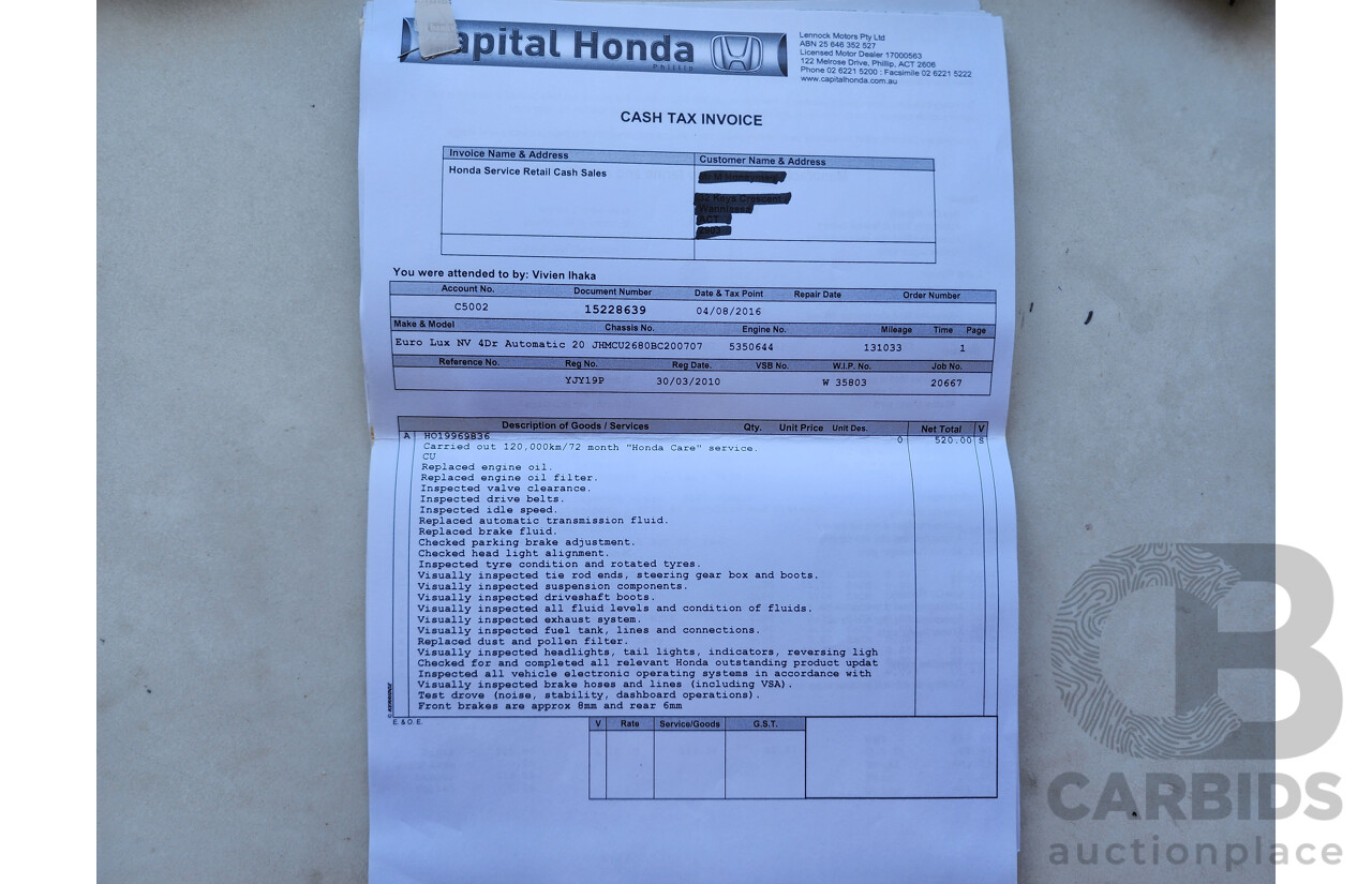 3/2010 Honda Accord EURO Luxury NAVI 10 4d Sedan Black 2.4L