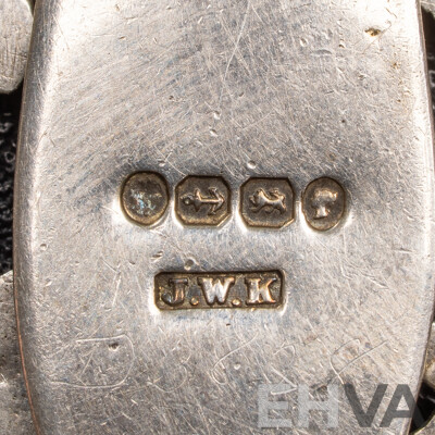 Antique Sterling Silver Chatelaine with Cherub Motifs and (5) Sterling Silver Attachments, Letter of Provenance, 173.0 Grams C.1849-1888