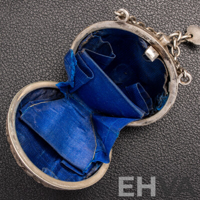 Antique Sterling Silver Chatelaine with Cherub Motifs and (5) Sterling Silver Attachments, Letter of Provenance, 173.0 Grams C.1849-1888