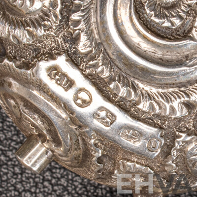 Antique Sterling Silver Chatelaine with Cherub Motifs and (5) Sterling Silver Attachments, Letter of Provenance, 173.0 Grams C.1849-1888