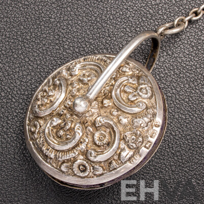 Antique Sterling Silver Chatelaine with Cherub Motifs and (5) Sterling Silver Attachments, Letter of Provenance, 173.0 Grams C.1849-1888