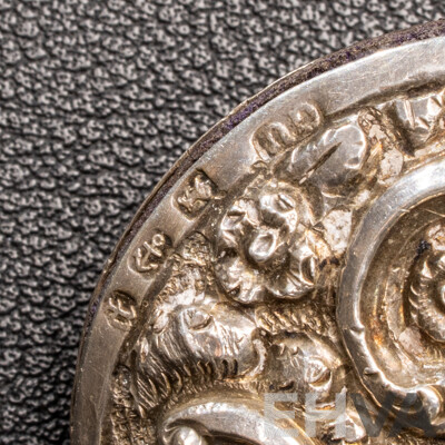 Antique Sterling Silver Chatelaine with Cherub Motifs and (5) Sterling Silver Attachments, Letter of Provenance, 173.0 Grams C.1849-1888