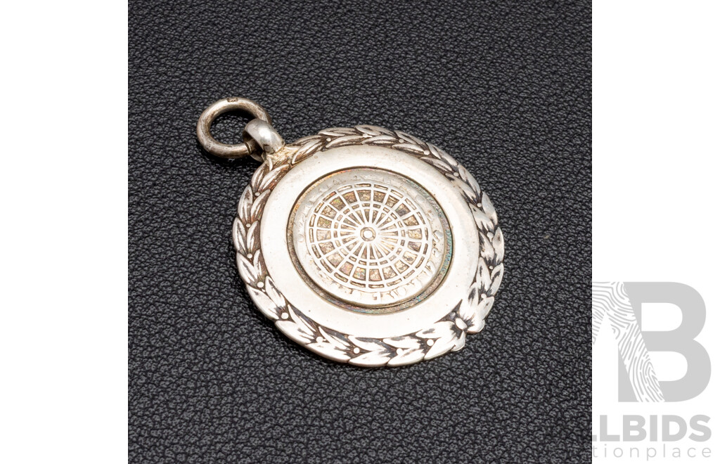 925 Sterling Silver Medallion Dartboard Pendant