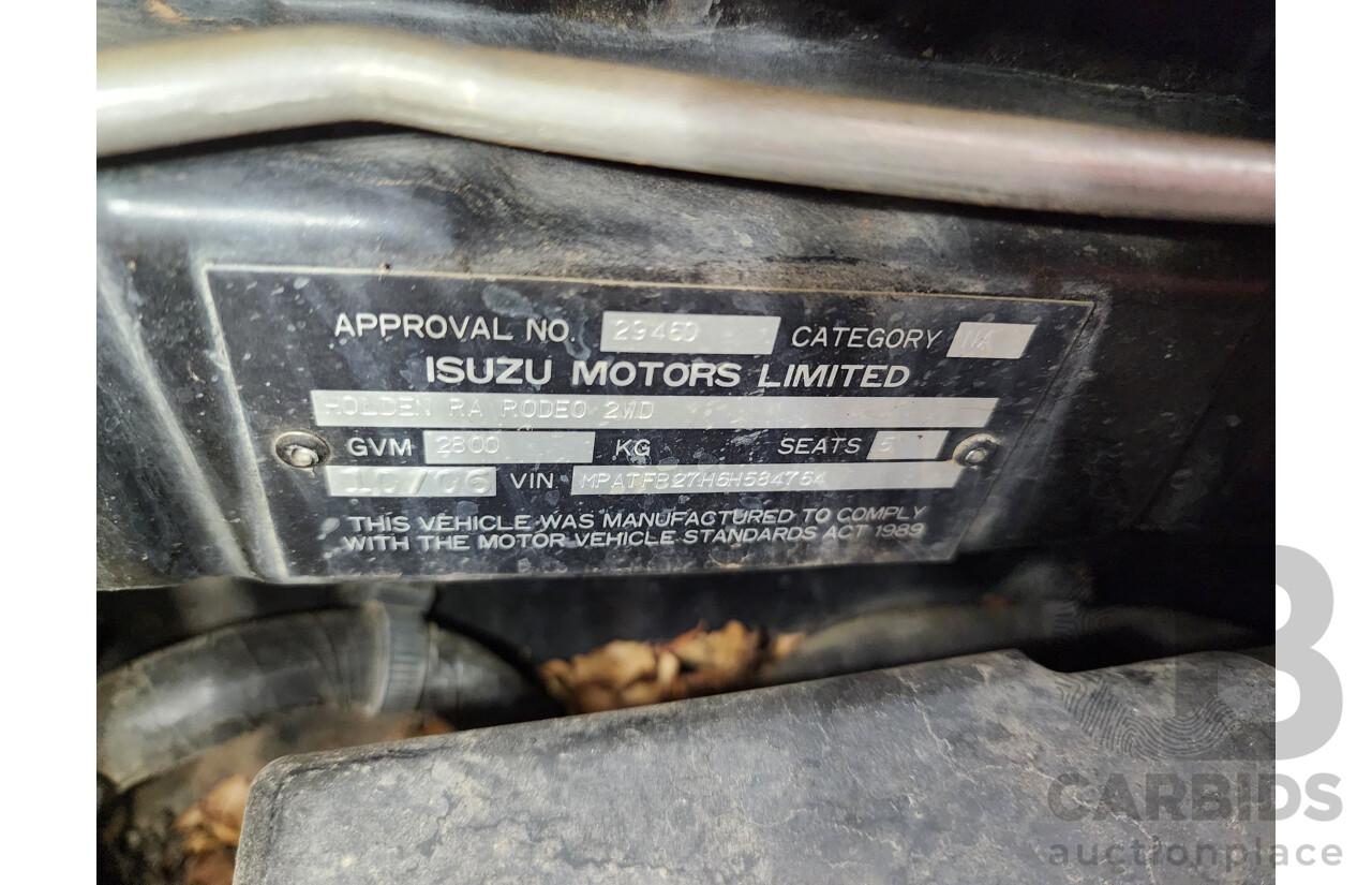 10/2006 Holden Rodeo LT RA MY06 UPGRADE Crew Cab P/Up Black 3.6L