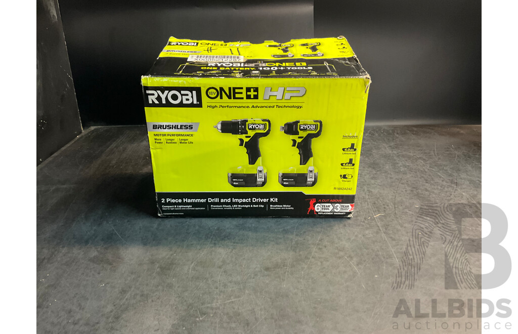 Ryobi 18V ONE+ HP Brushless Compact 2-Piece Kit - ORP $349