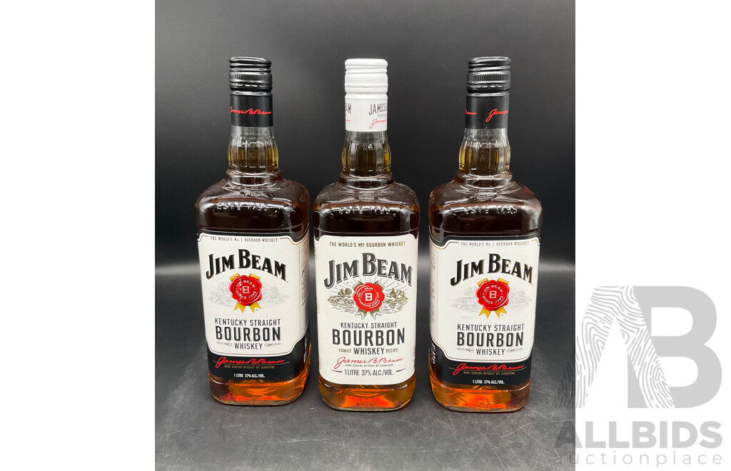 JIM BEAM Whisky 1000ml - Lot of 3