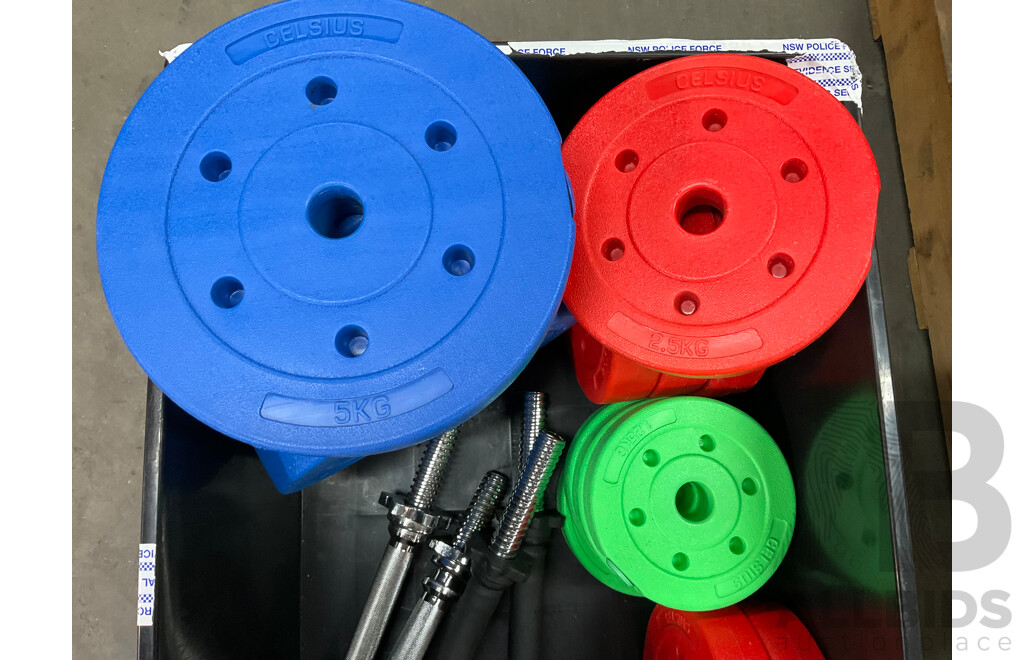 GUY LEECH Fitness 18 Kg Weight Set and CELSIUS Weight Set - Lot of 2