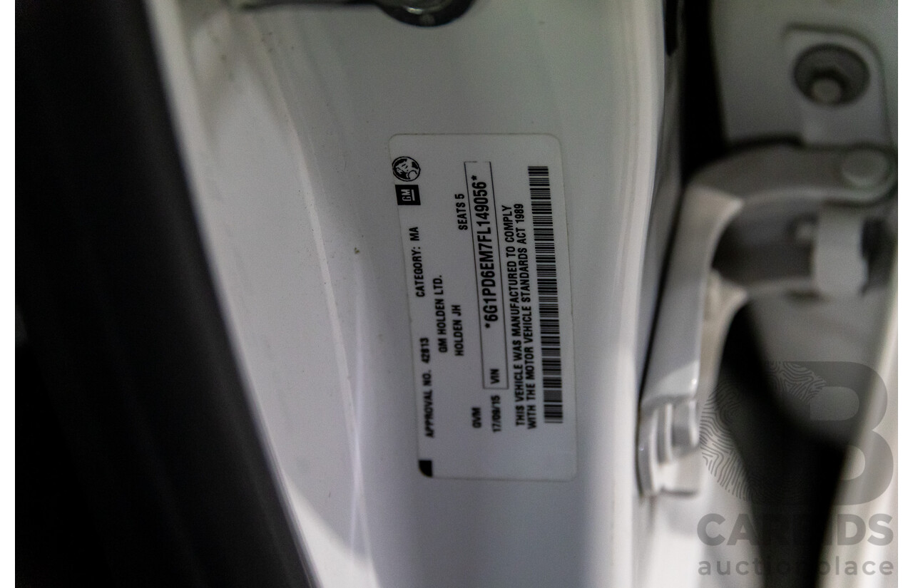 9/2015 Holden Cruze Equipe JH MY15 5d Hatchback White 1.8L