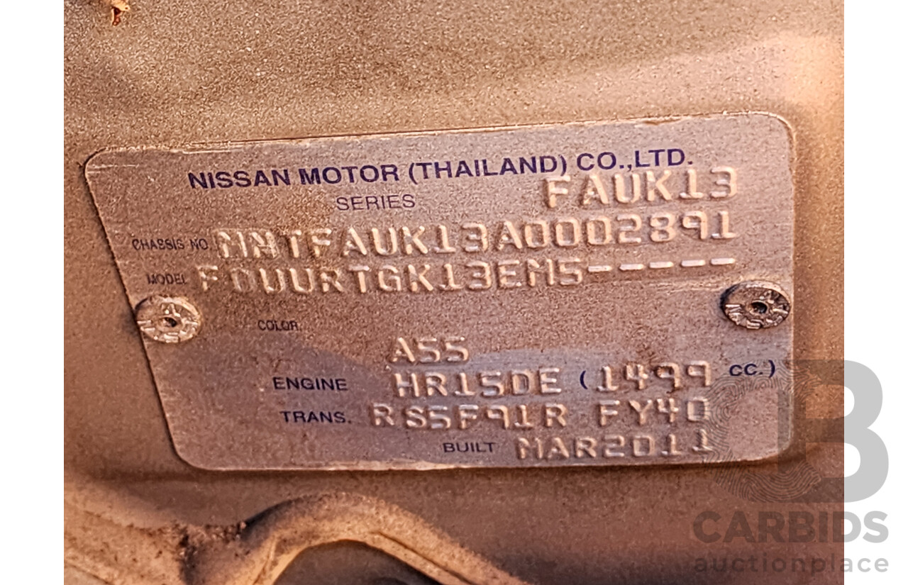 5/2011 Nissan Micra ST-L K13 5d Hatchback Gold 1.5L