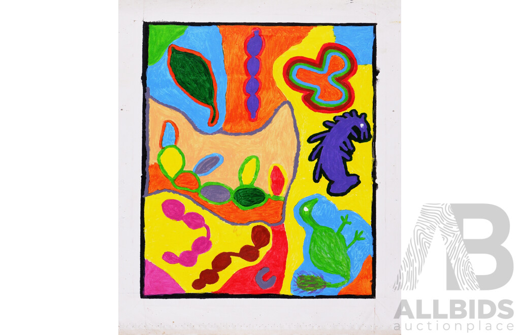 Flora Holt, (20th Century, Indigenous-Australian), Star, Moon & Animals/Bushtucker and More, Collection of Four Acrylics on Canvas, 67 x 67 cm (largest canvas) (4)