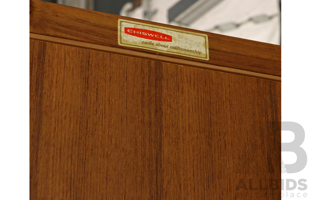 Modern Two Piece Teak Three Draw Wall Unit