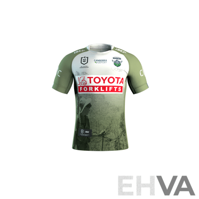 8. Corey Horsburgh - Match Worn and Signed Canberra Raiders 2025 ANZAC Jersey - Round 8 V Dolphins - Proceeds Towards ANZAC Foundation