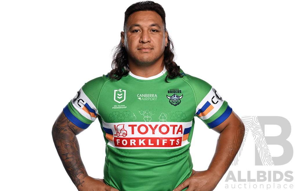 16. Josh Papalii - Match Worn and Signed Canberra Raiders 2025 ANZAC Jersey - Round 8 V Dolphins - Proceeds Towards ANZAC Foundation
