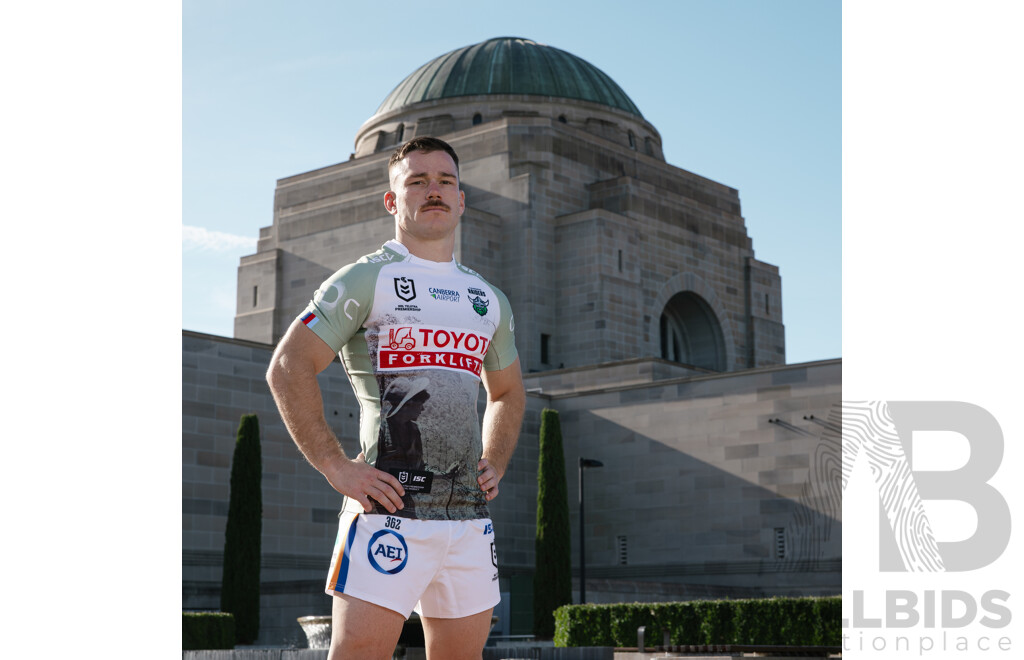16. Josh Papalii - Match Worn and Signed Canberra Raiders 2025 ANZAC Jersey - Round 8 V Dolphins - Proceeds Towards ANZAC Foundation