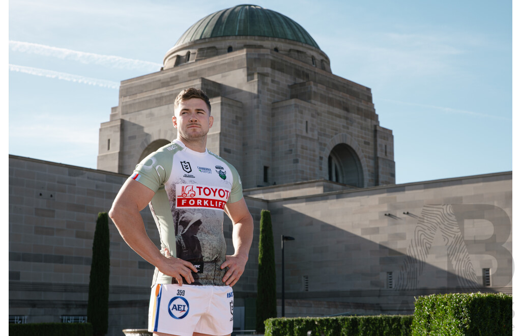 1. Kaeo Weekes - Match Worn and Signed Canberra Raiders 2025 ANZAC Jersey - Round 8 V Dolphins - Proceeds Towards ANZAC Foundation