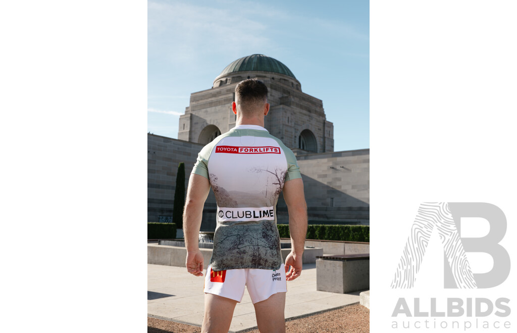 1. Kaeo Weekes - Match Worn and Signed Canberra Raiders 2025 ANZAC Jersey - Round 8 V Dolphins - Proceeds Towards ANZAC Foundation