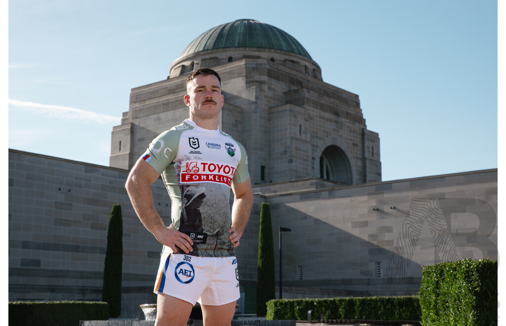 Signed by Head Coach Ricky Stuart - Match Worn and Signed Canberra Raiders 2025 ANZAC Jersey - Round 8 V Dolphins - Proceeds Towards ANZAC Foundation