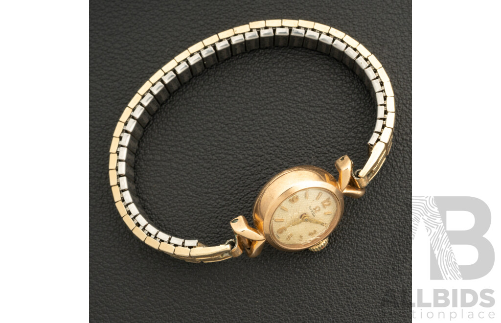 9ct Omega Vintage Gold Ladies Dress Watch, Swiss Made, 16mm, Manual Winding