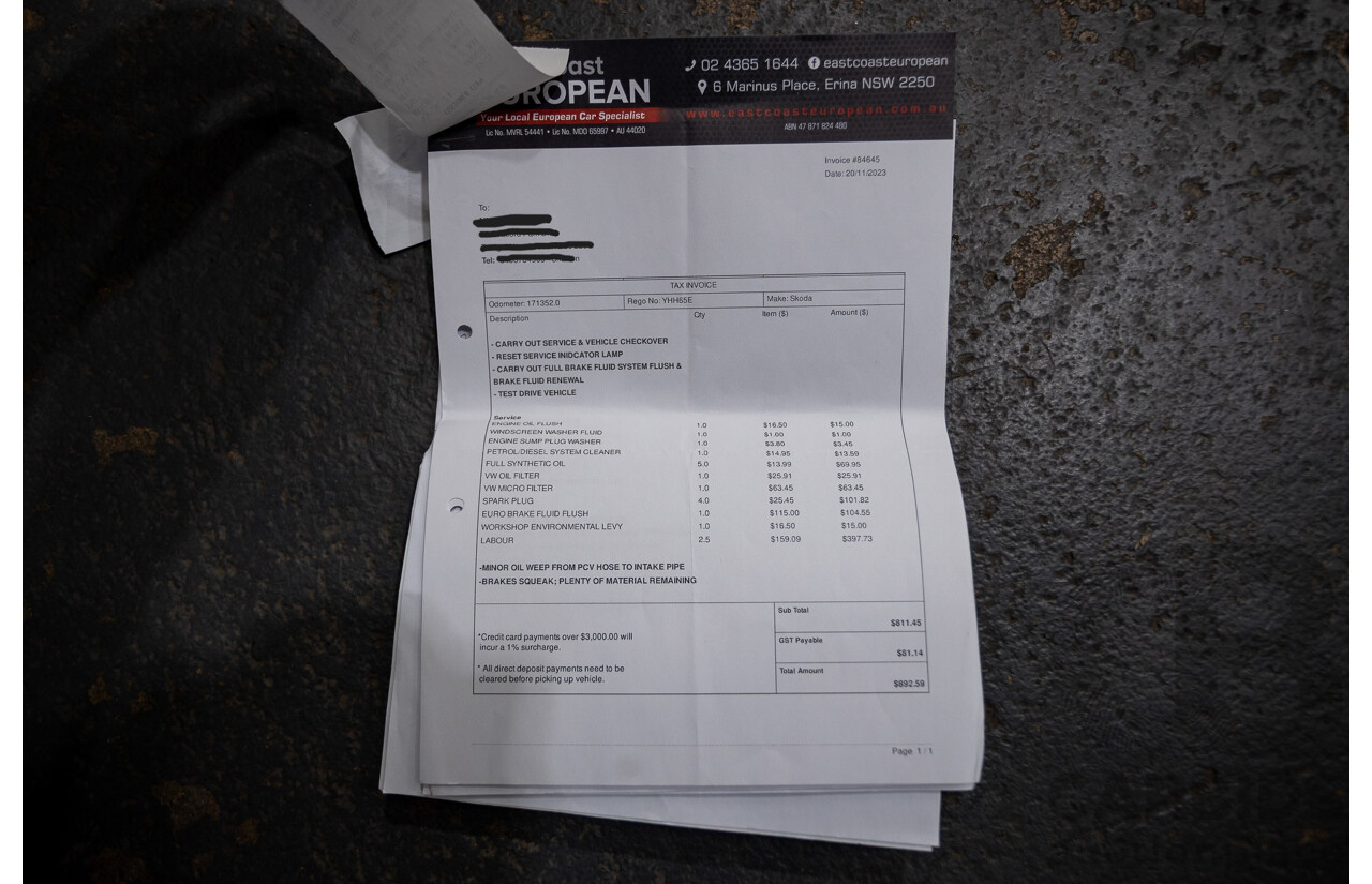 1/2017 Skoda Octavia RS 162 TSI NE MY17 4d Wagon Race Blue Metallic Turbo 2.0L