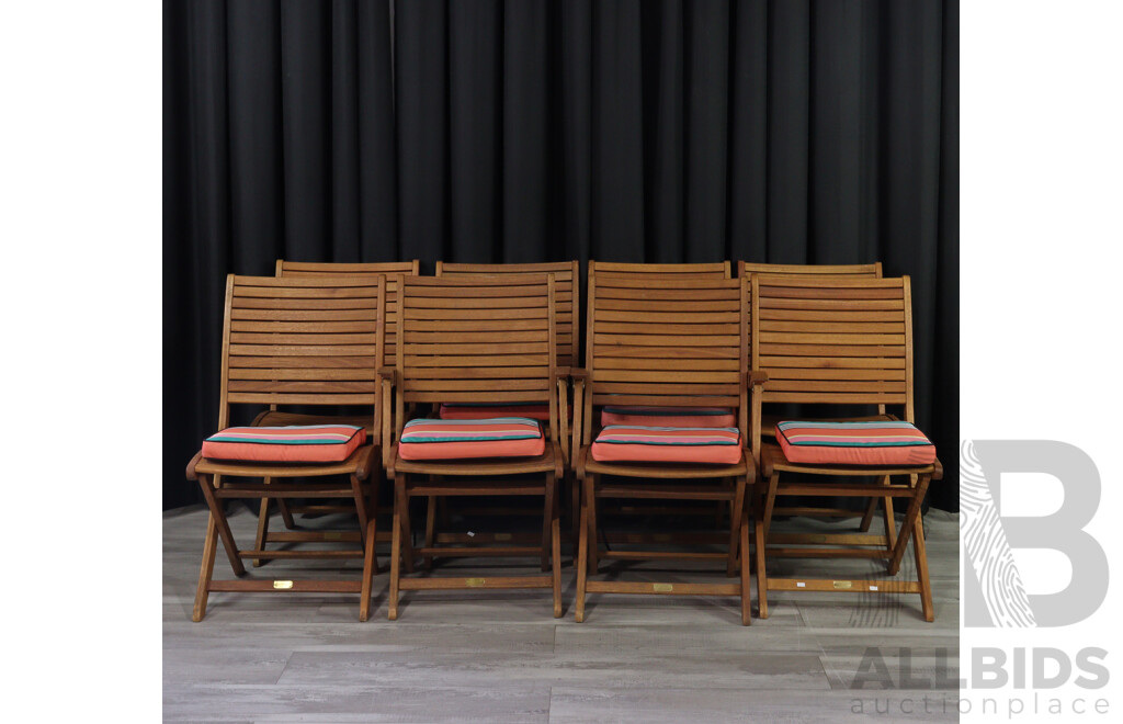 Set of Eight Teak Folding Chairs by Artika