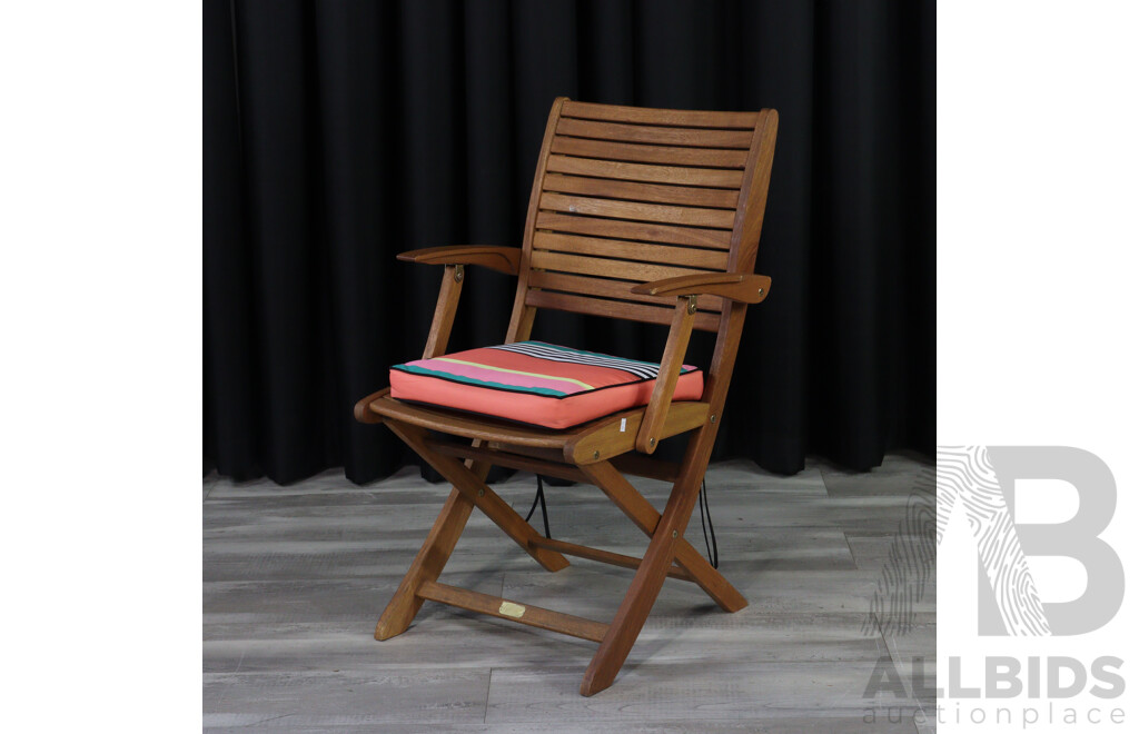 Set of Eight Teak Folding Chairs by Artika