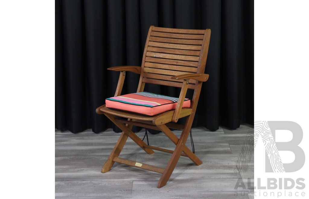 Set of Eight Teak Folding Chairs by Artika