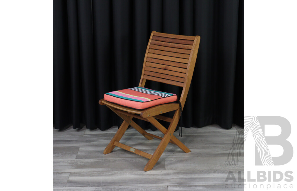 Set of Eight Teak Folding Chairs by Artika
