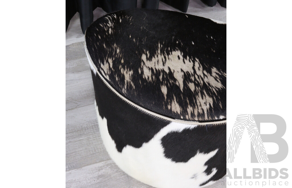 Cow Pelt Covered Footstool